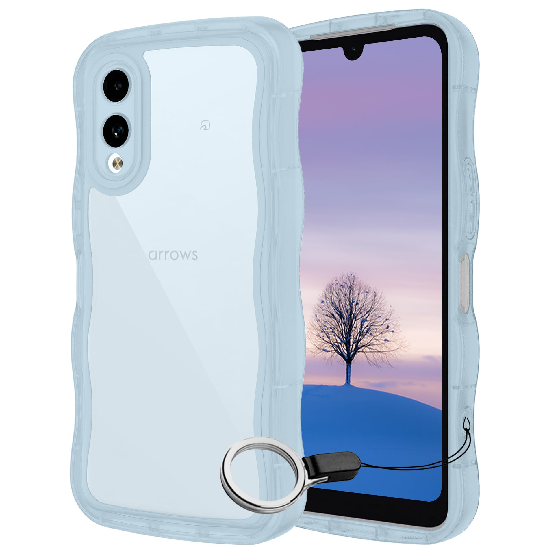 Amazon.co.jp: FOR Arrows We2 ケース ブルー ウェーブ TPU波状の